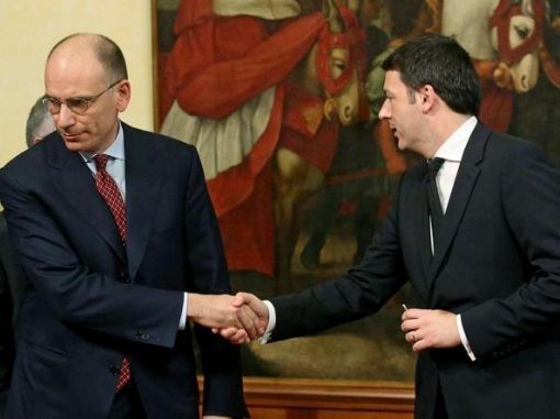 Amtsübergabe 2014: Enrico Letta (links) und Matteo Renzi