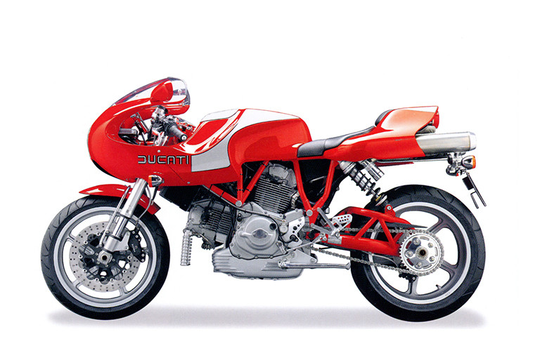 Die Ducati MH 900e von 2001 war das erste ausschliesslich über das Internet verkaufte Motorrad.