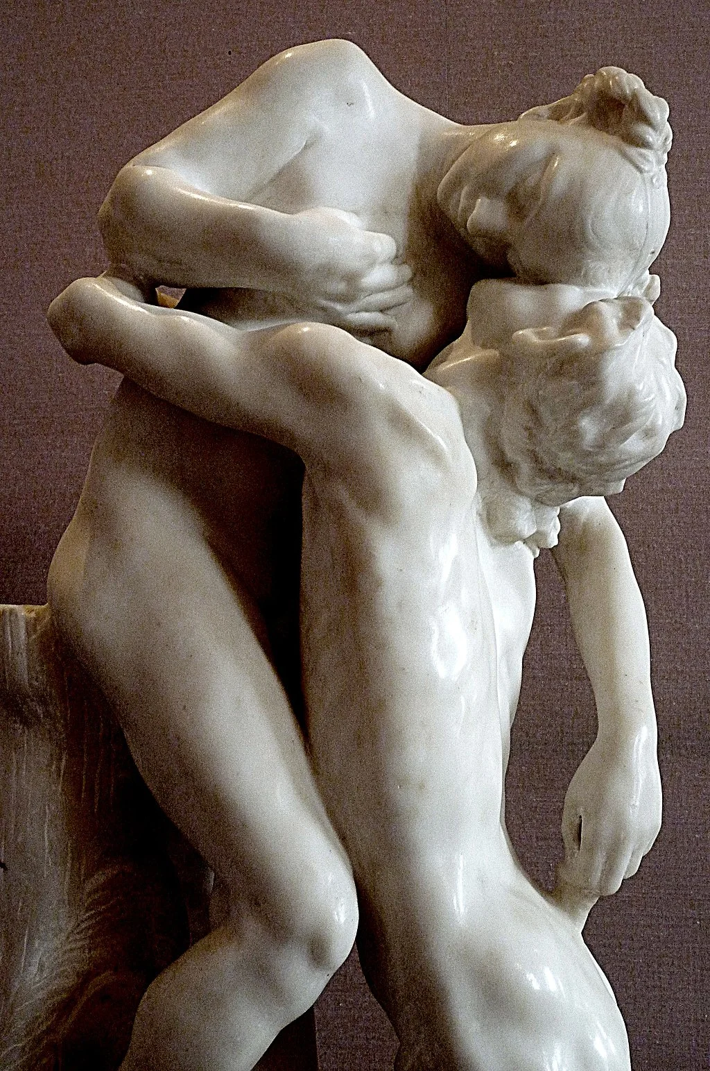 Sakuntala (Vertumnus und Pomona), 1888 fertigte Camille Claudel eine erste kolorierte Gips-Version an. 1905 folgte eine Ausführung in Marmor (Bild) für die Comptesse de Maigret, ausgestellt am Salon des Artistes Français 1905. (Musée Rodin)