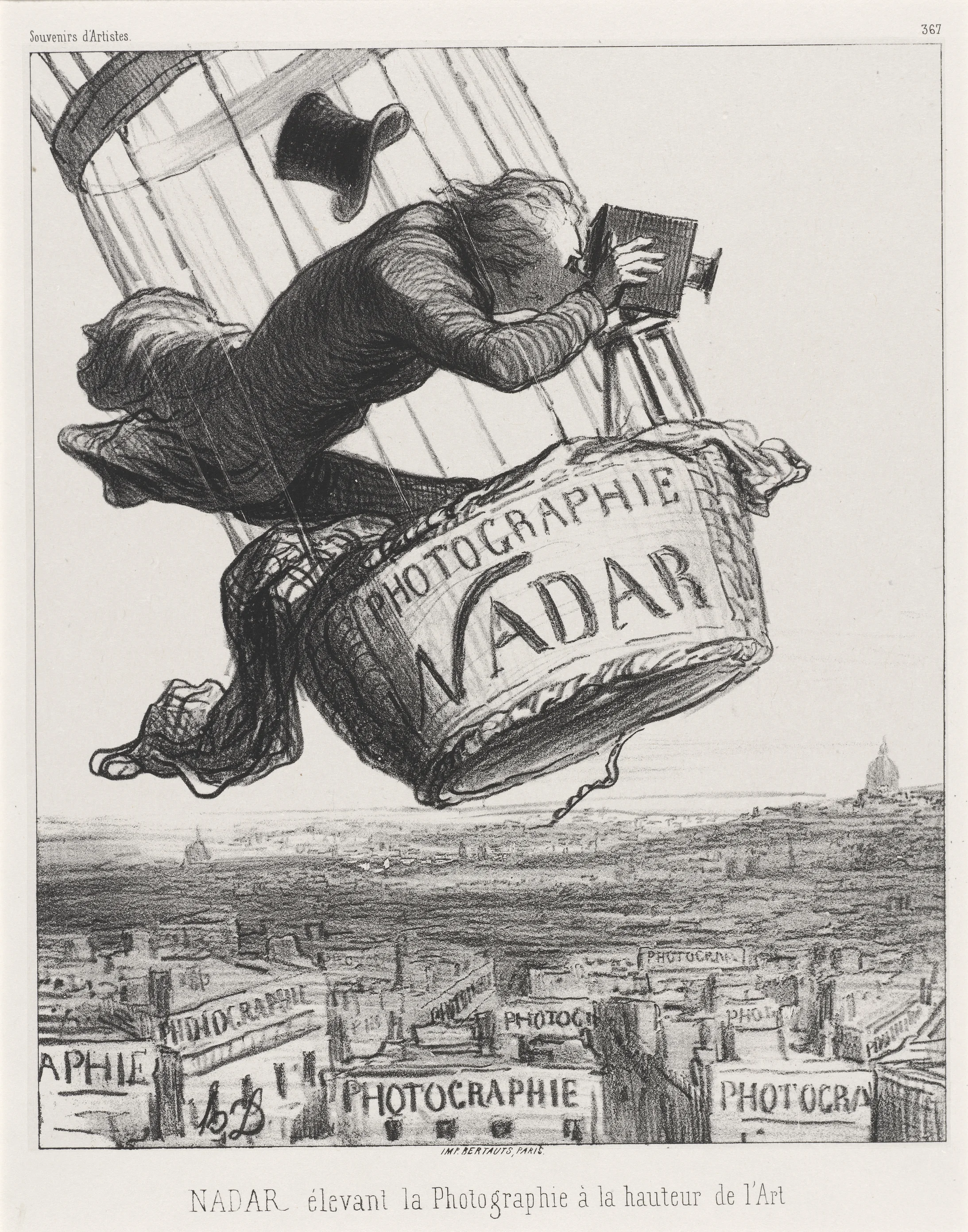 Honoré-Victorin Daumier: Karkatur von Nadar, um 1860, © Mit freundl. Genehmigung der National Gallery of Art, Washington, D.C. Rosenwald Collection (1954.12.22)