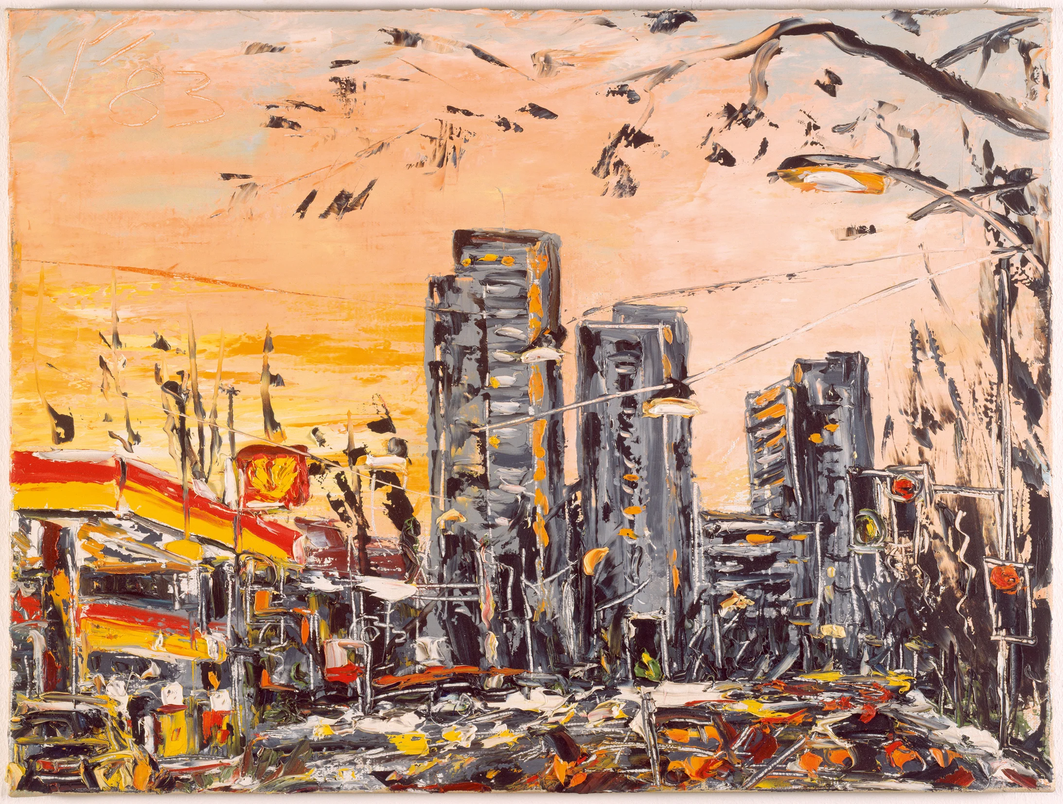 Jean-Frédéric Schnyder: Murtenstrasse, 21.02.1983, Berner Vedute Nr. 33, Öl auf Leinwand, 45 x 60 cm, Kunstmuseum Bern, Sammlung Toni Gerber, Bern – Schenkung 1993, Foto: Kunsthaus Zürich, © 2014 Jean-Frédéric Schnyder