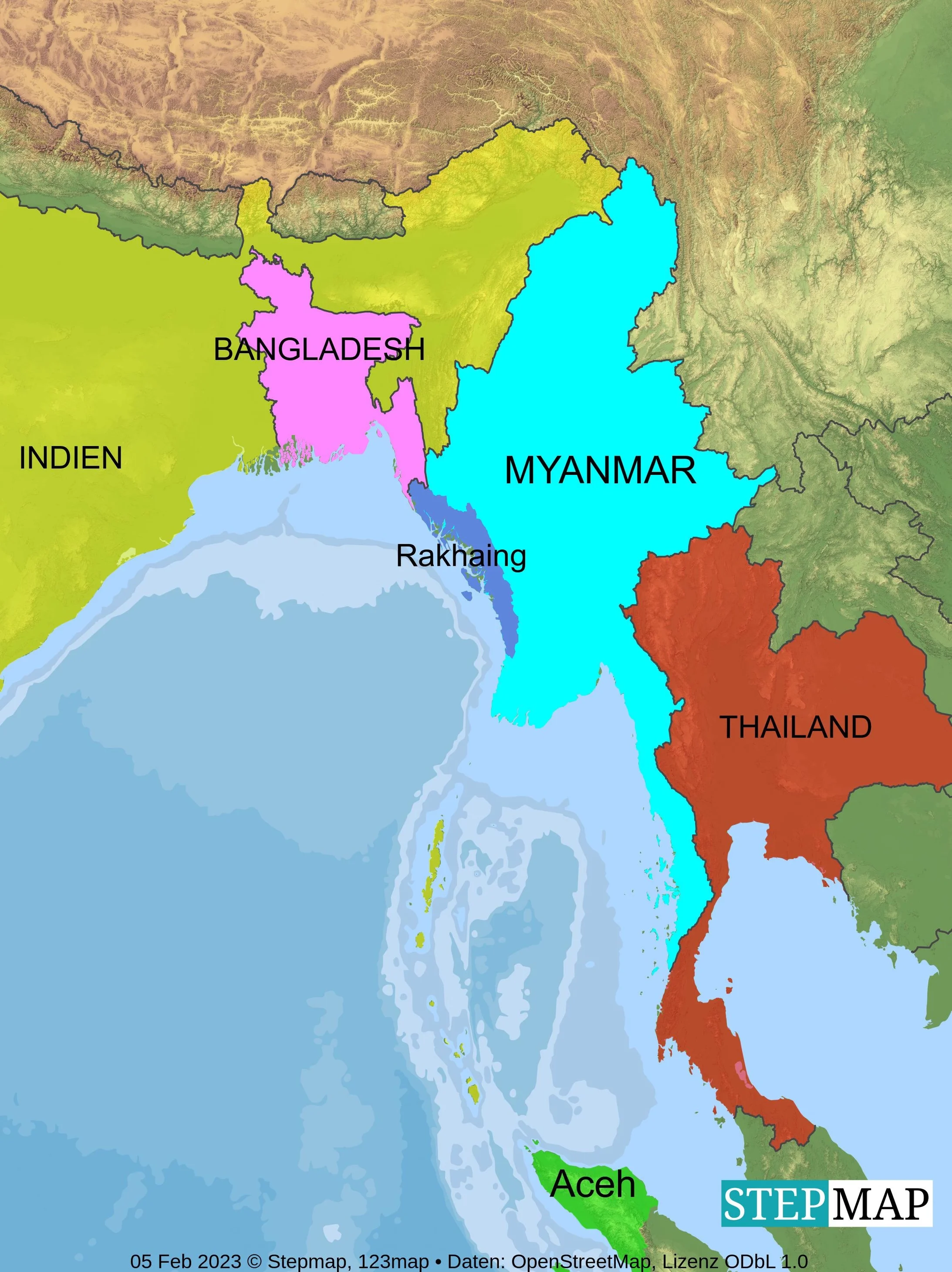Karte Myanmar Rohingya