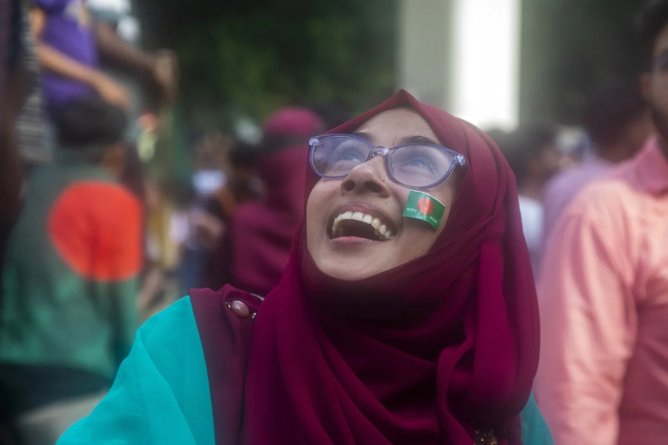 Demonstrantin in Dhaka