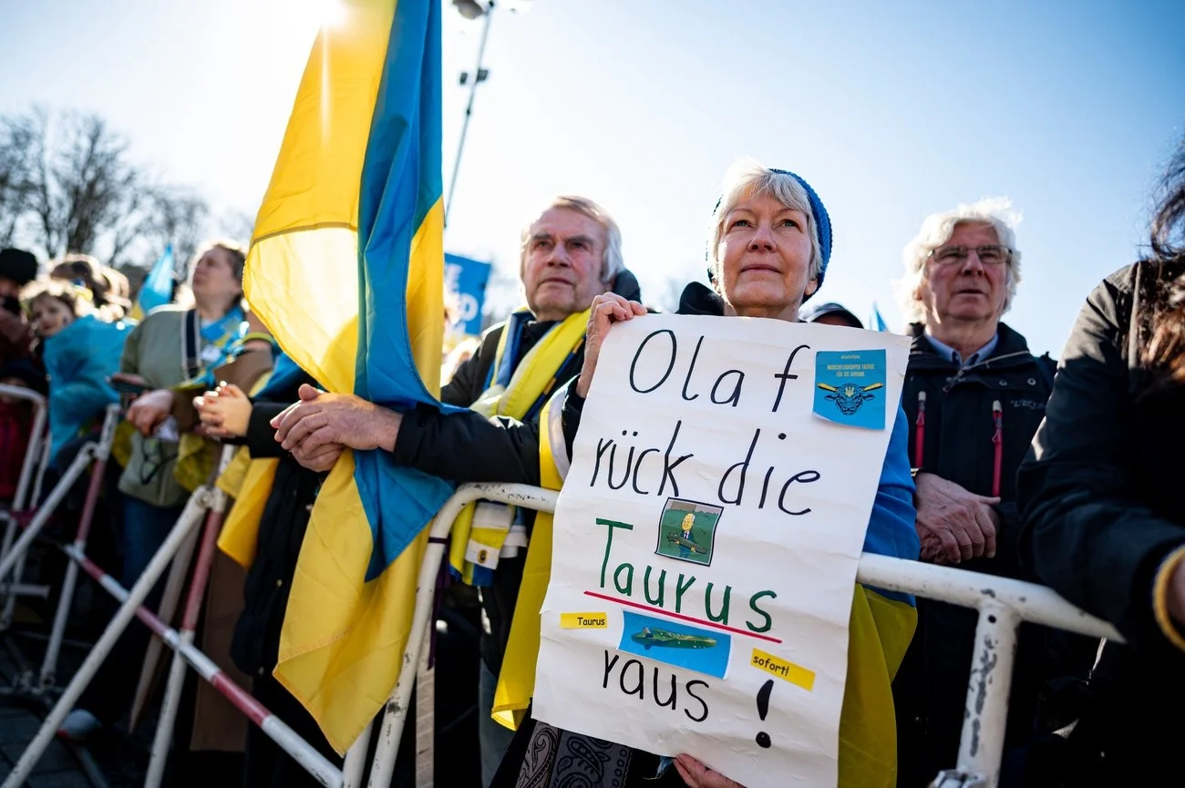 Demo in Berlin für Taurus-Lieferung an die Ukraine 