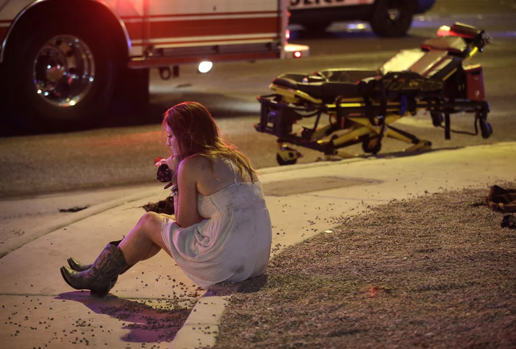 Nach der Schiesserei: Las Vegas in der Nacht zum Montag. (Foto: Keystone/AP/John Locher)