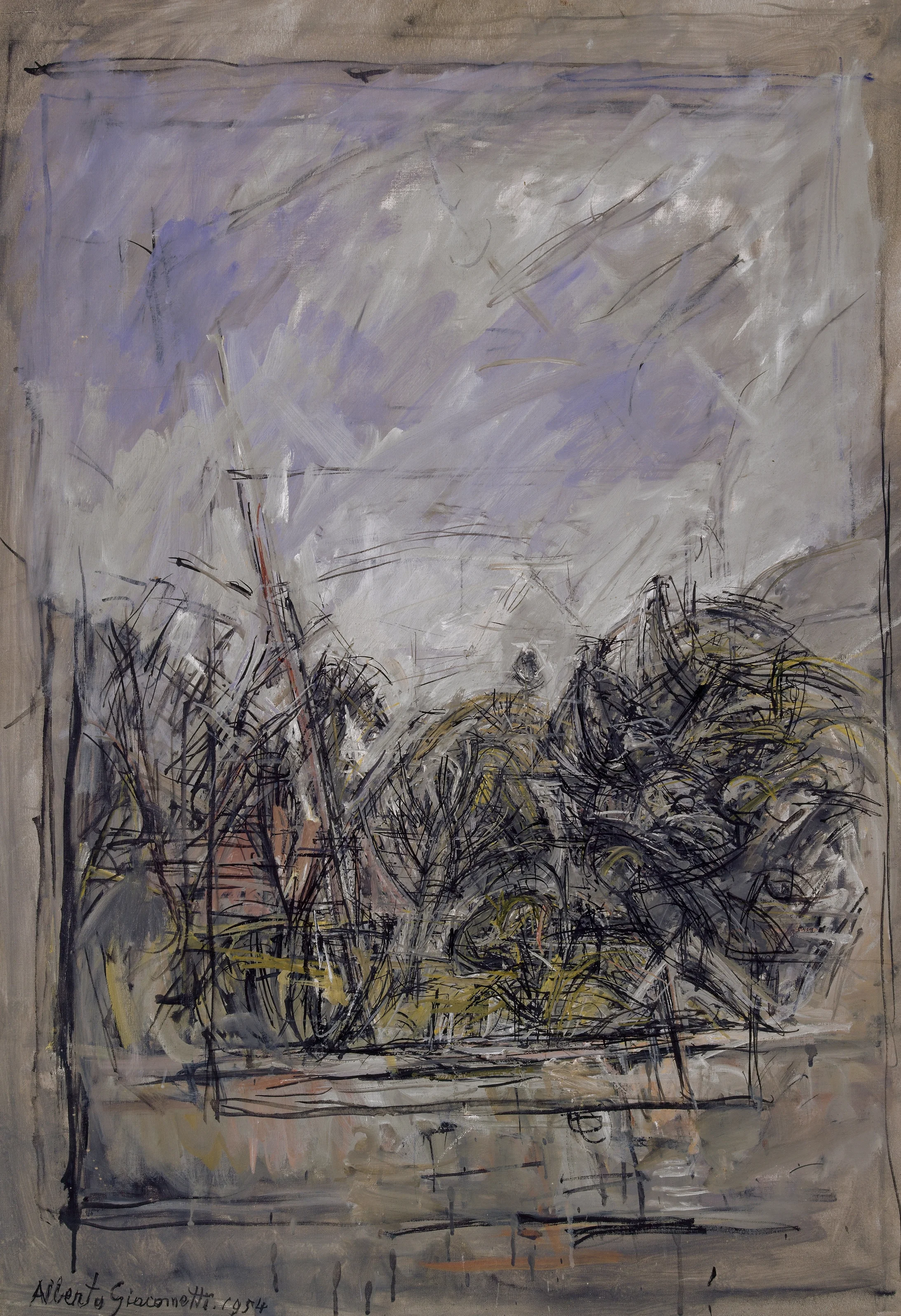 Le jardin à Stampa, Alberto Giacometti, 1954, Öl auf Leinwand, © Kunstmuseum Basel, Foto: Martin P. Bühler 