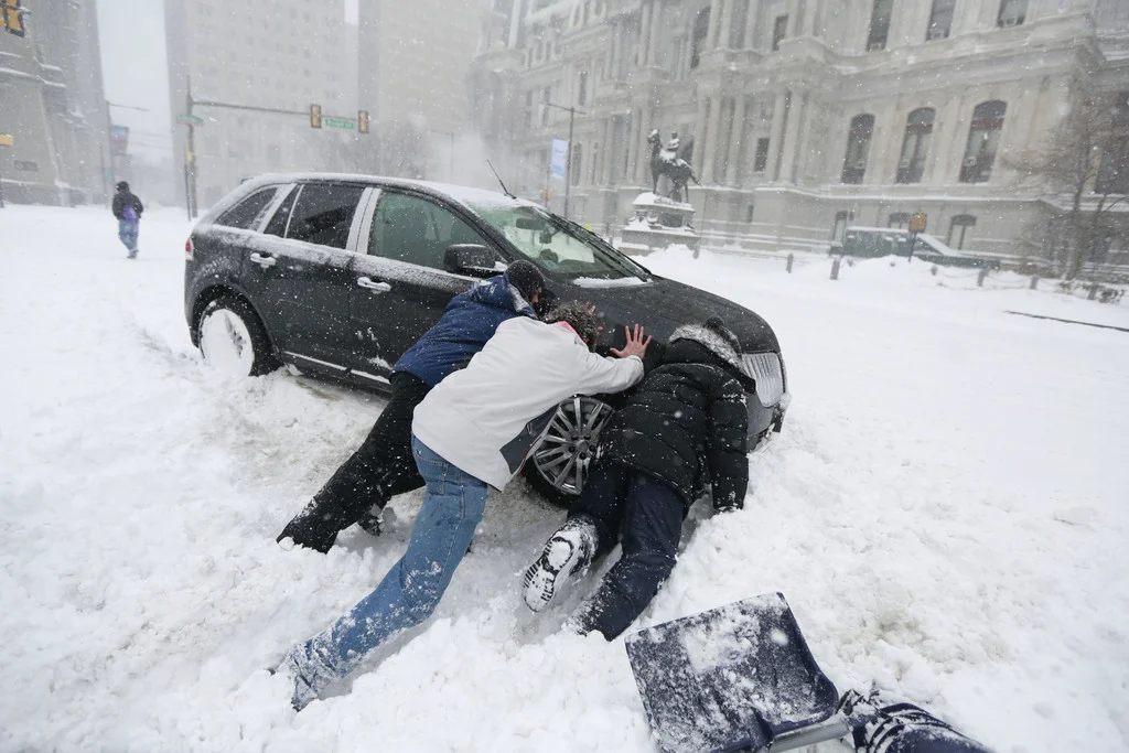 Philadelphia, 23. Januar 2016, im Hintergrund die City Hall. (Foto: Keystone/AP/David Swanson/Philadelphia Daily News)