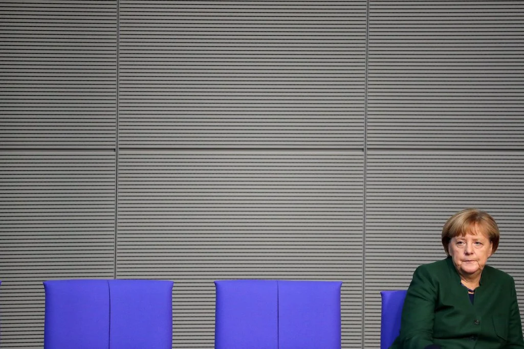 Angela Merkel am Donnerstag bei der Budgetdebatte im Bundestag (Foto: Keystone/EPA/Kay Nietfeld)
