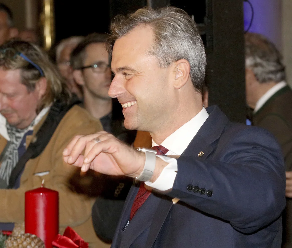 Norbert Hofer an seiner letzten Wahlveranstaltung am Freitag in Wien (Foto: Keystone/AP/Ronald Zak)
