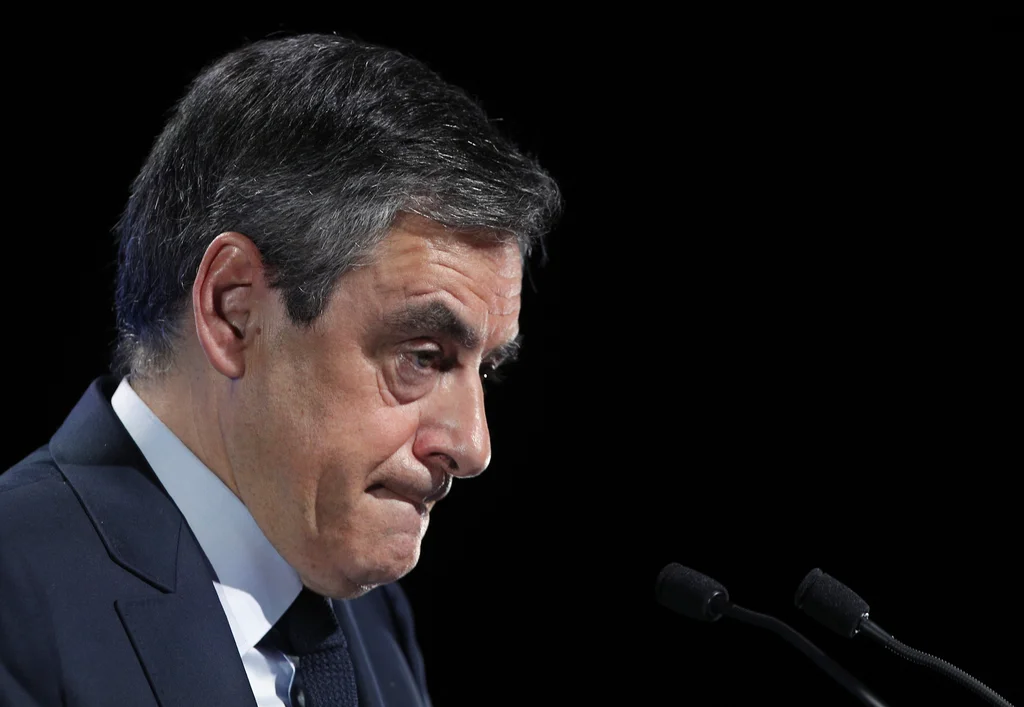 François Fillon am Samstag an einer Wahlveranstaltung in Aubervilliers vor den Toren von Paris. (Foto: Keystone/AP/Christophe Ena)
