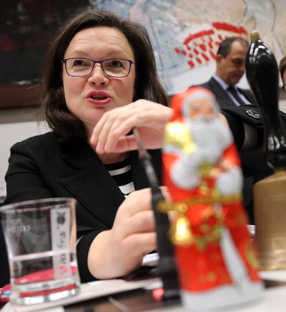 Andrea Nahles bei der Eröffnung der SPD-Fraktionssitzung am 11. Dezember in Berlin. (Keystone/DPA, Wolfgang Kumm)
