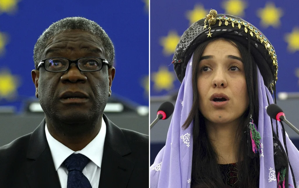 Denis Mukwege, Nadia Murad (Foto: Keystone/AP/Christian Lutz)  