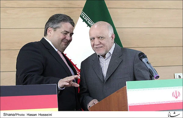 Ex-Wirtschaftsminister Sigmar Gabriel und der iranische Erdölminister Bijan Zanganaeh