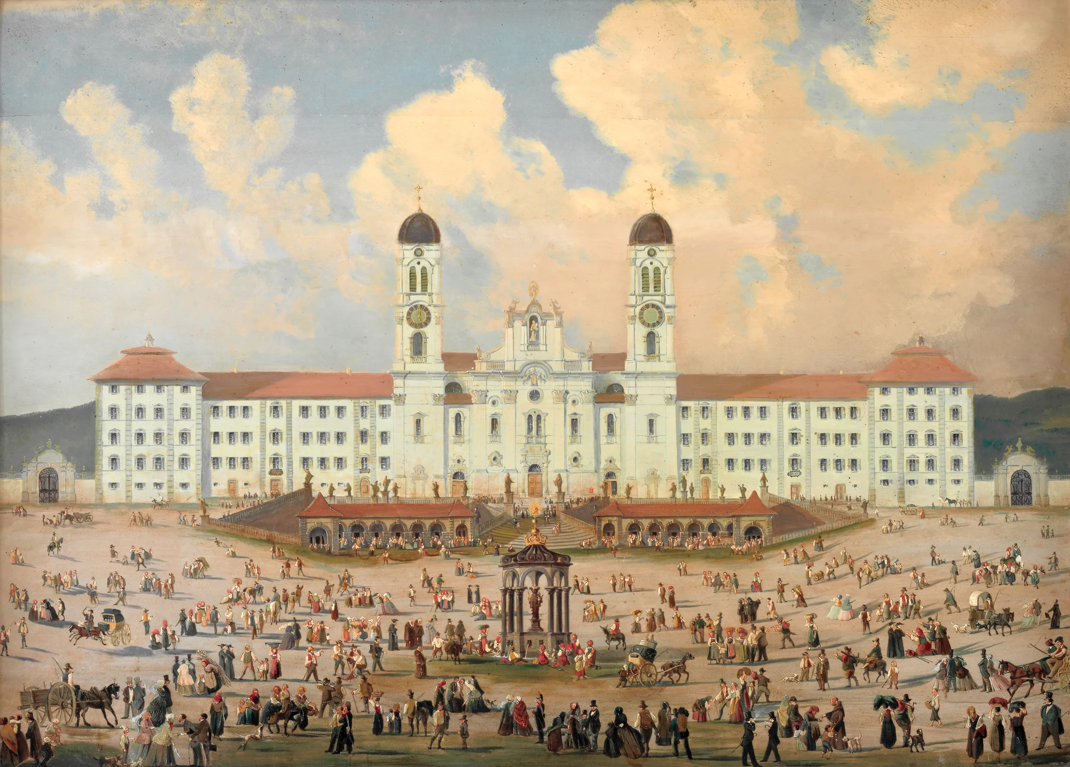 Das Kloster Einsiedeln um 1840/1850. Kloster Einsiedeln, Kunstsammlung. Foto: Schweizerisches Nationalmuseum