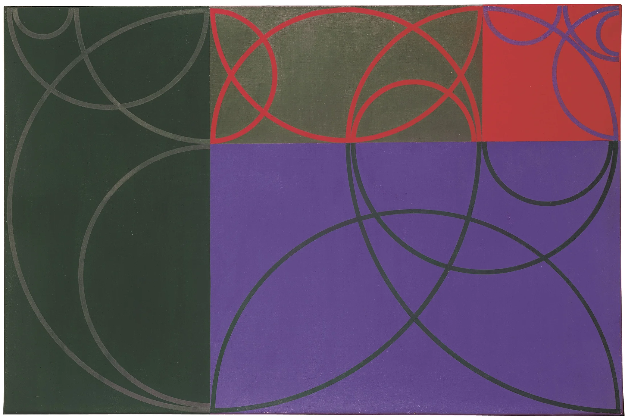 Max Bill: magische chromographie, 1944 1946, Öl auf Leinwand, 72 x 108 cm; Kunstmuseum Winterthur, Geschenk der Frawa AG, 1969, © 2021, ProLitteris, Zurich 