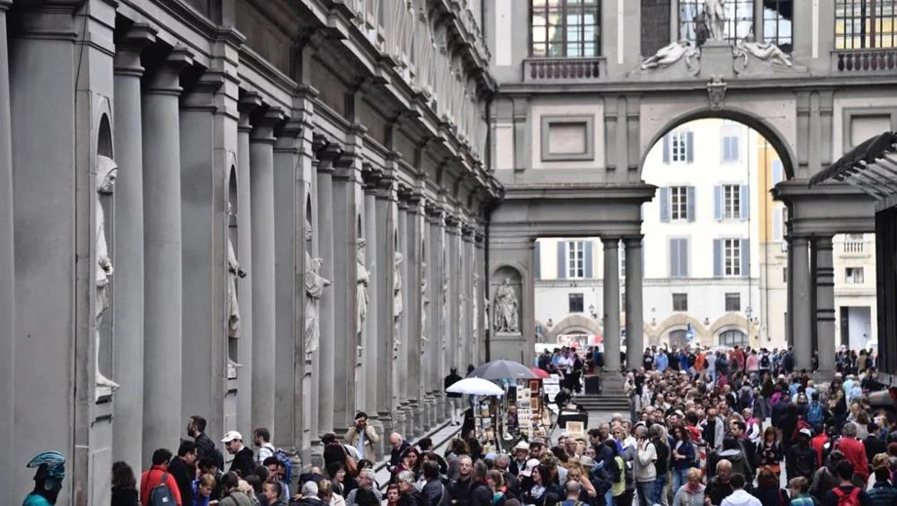 Besucherandrang vor den Uffizien