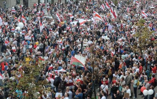 Demonstration im vergangenen August gegen Lukaschenko in Minsk. (Foto: Keystone)