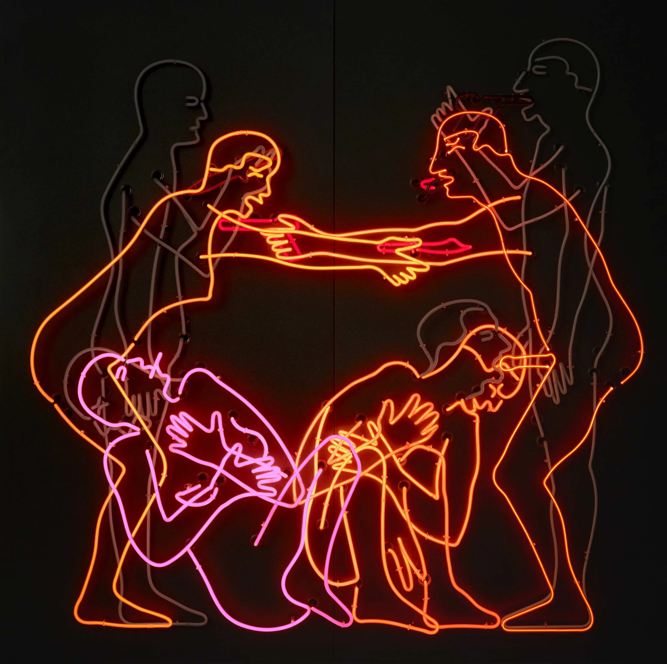 Neonröhren auf Aluminium montiert, 198 × 199 × 32 cm, Emanuel Hoffmann-Stiftung, Depositum in der Öffentlichen Kunstsammlung Basel, Foto: Bisig & Bayer, Basel, © Bruce Nauman / 2018, ProLitteris, Zurich