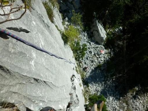 Glatte Platten - da ist dann manchmal Schluss mit Clean Climbing. 