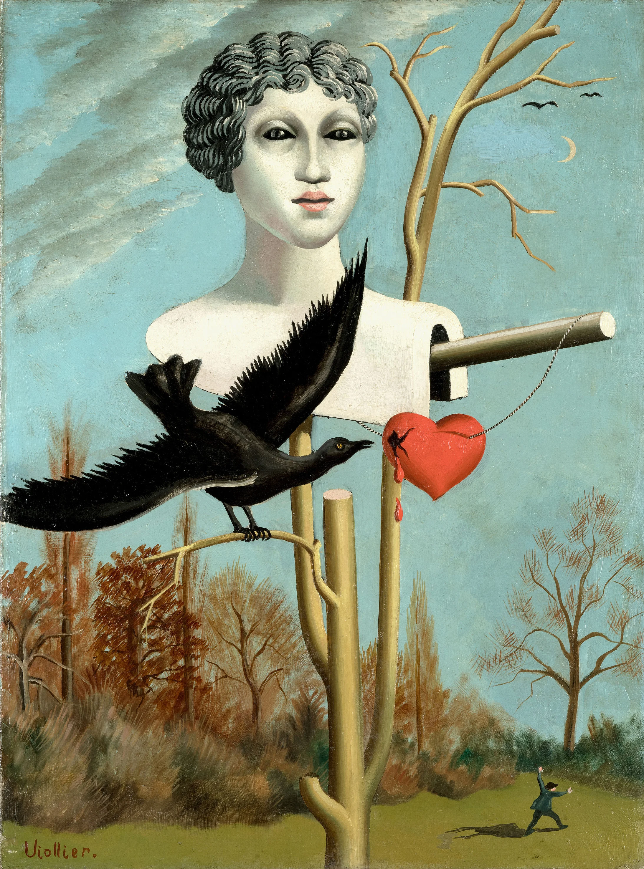 Jean Viollier: L'épouvantail charmeur III, 1928, Öl auf Leinwand, 71 x 51 cm, Association des Amis du Petit Palais, Genève, © 2018, ProLitteris, Zürich, Foto: Patrick Goetelen, Genève