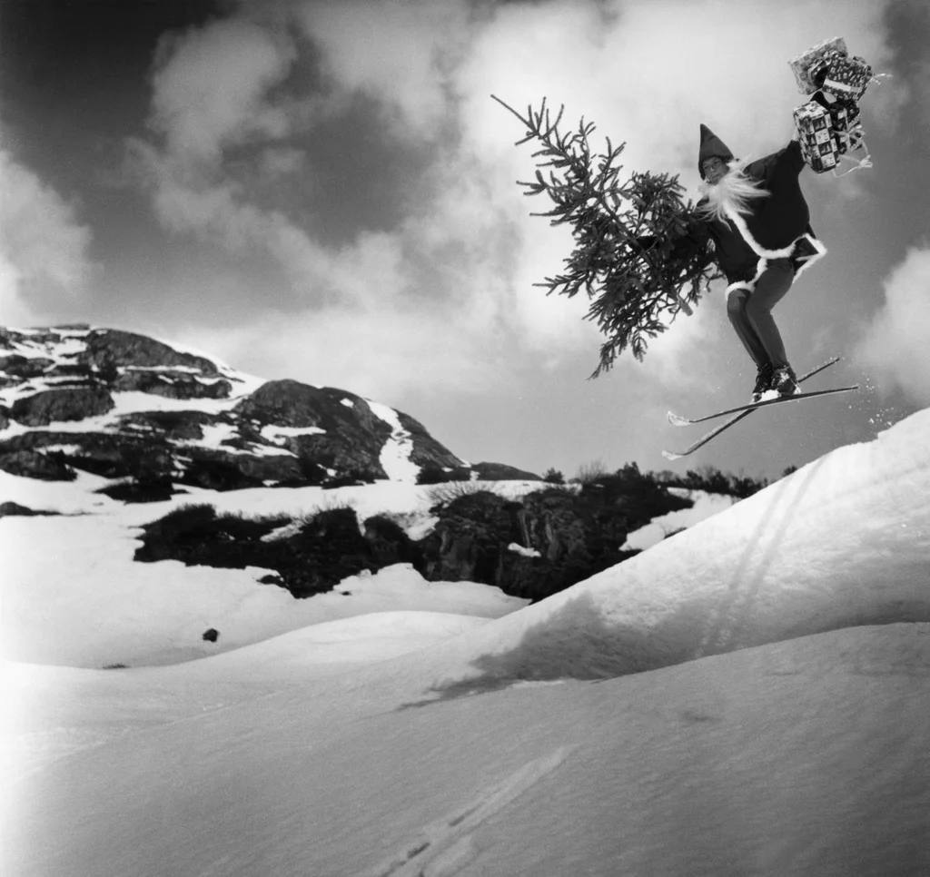 So brauste der Weihnachtsmann in den 1950er Jahren heran. (Foto: Keystone/Interfotoo/Gerd Pfeiffer)