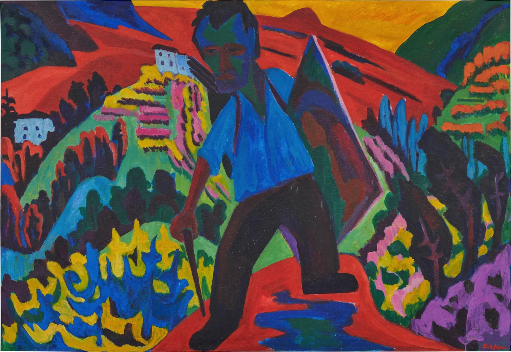 Hermann August Scherer (1893–1927): Der Maler, um 1925, Öl auf Jute, 100.5x116.5 cm; Privatsammlung